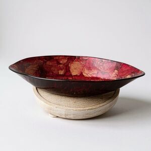 Chris Madden Italy Home Collection JCP Bowl Gold Red‎ Marbled Pattern 2004